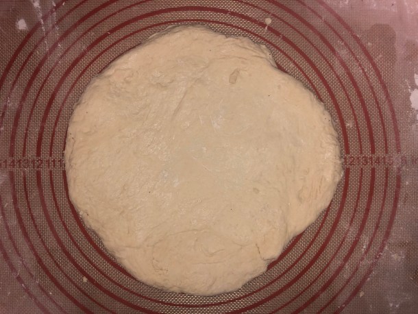 Cooking Eorzea | Pizza dough all stretched out.
